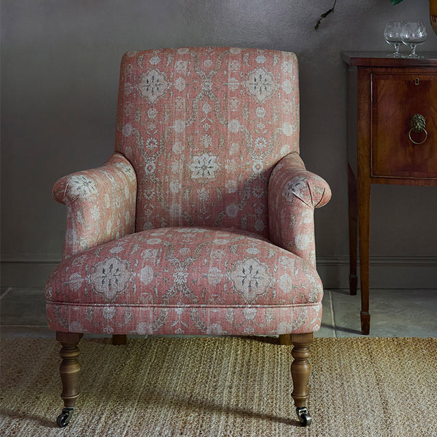 Snape Chair in V&A Threads of India Regal Arabesque Flame